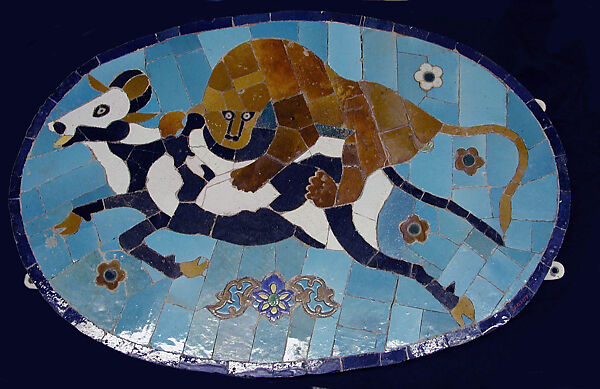 Tiles, Earthenware; mosaic and cuerda seca techniques 