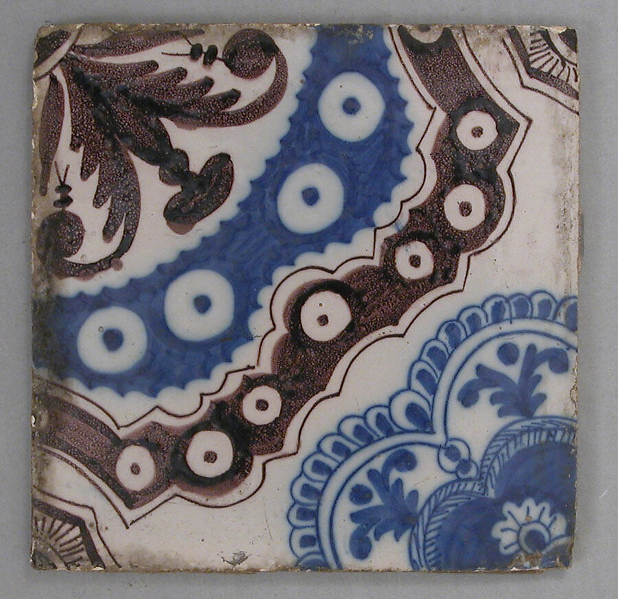 Tile, Stonepaste; glazed 