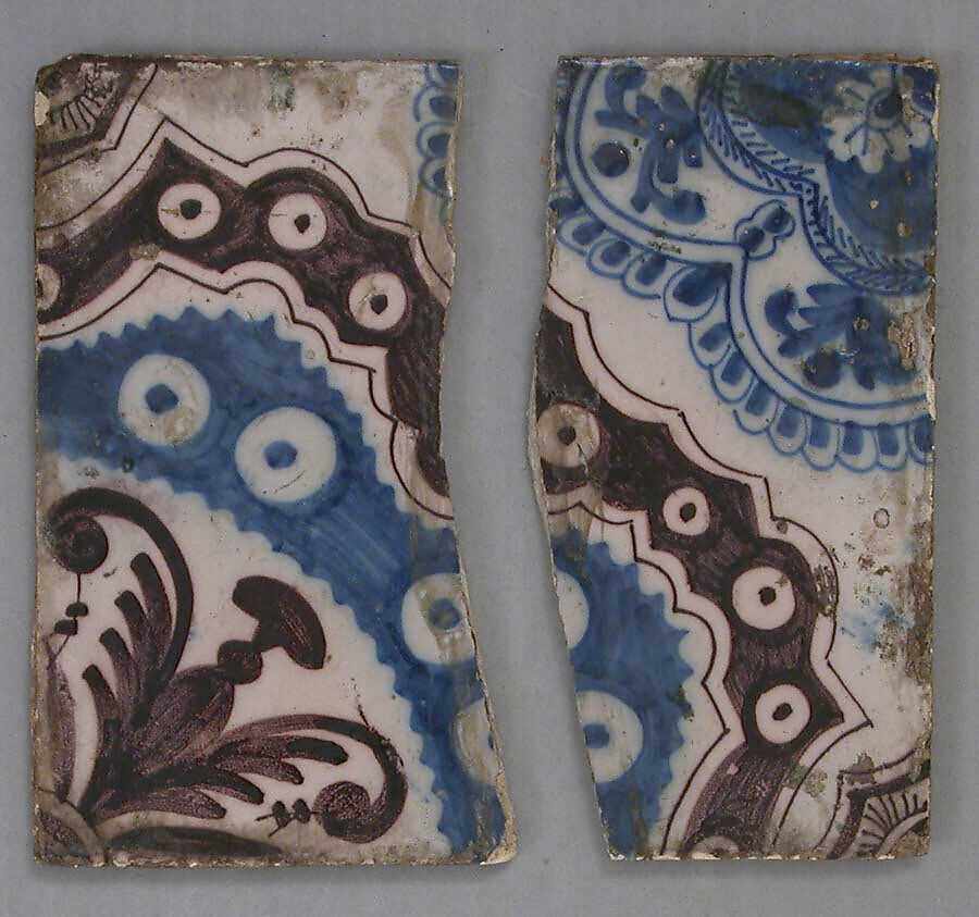 Tile, Stonepaste; glazed 