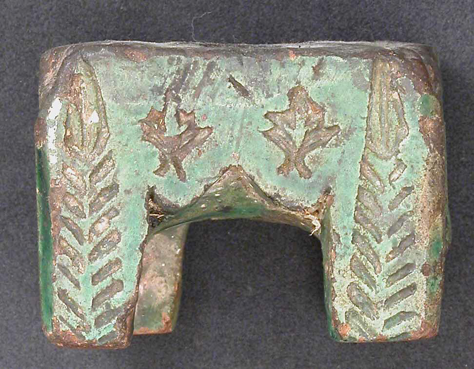 Inkstand, Earthenware; glazed 