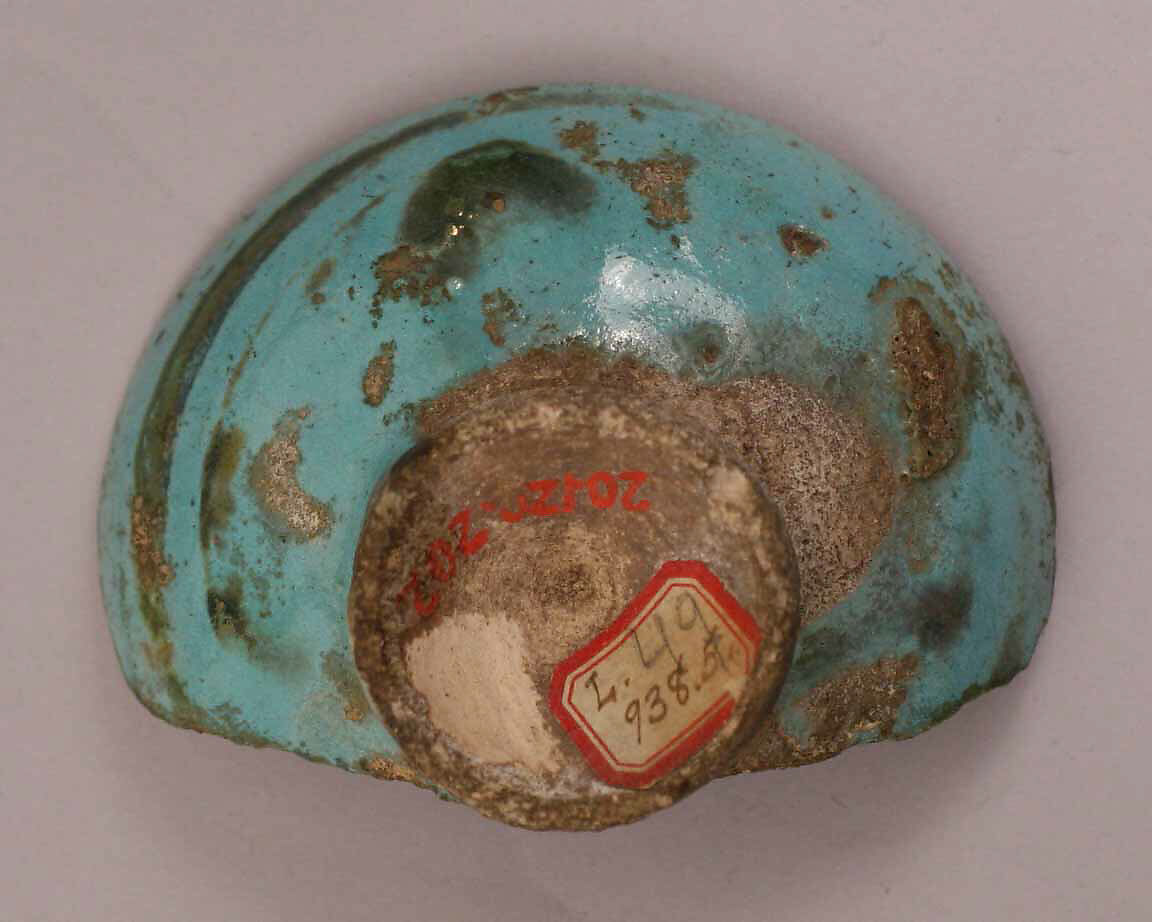 Fragment of a Bowl, Stonepaste; black slip painted under transparent glaze