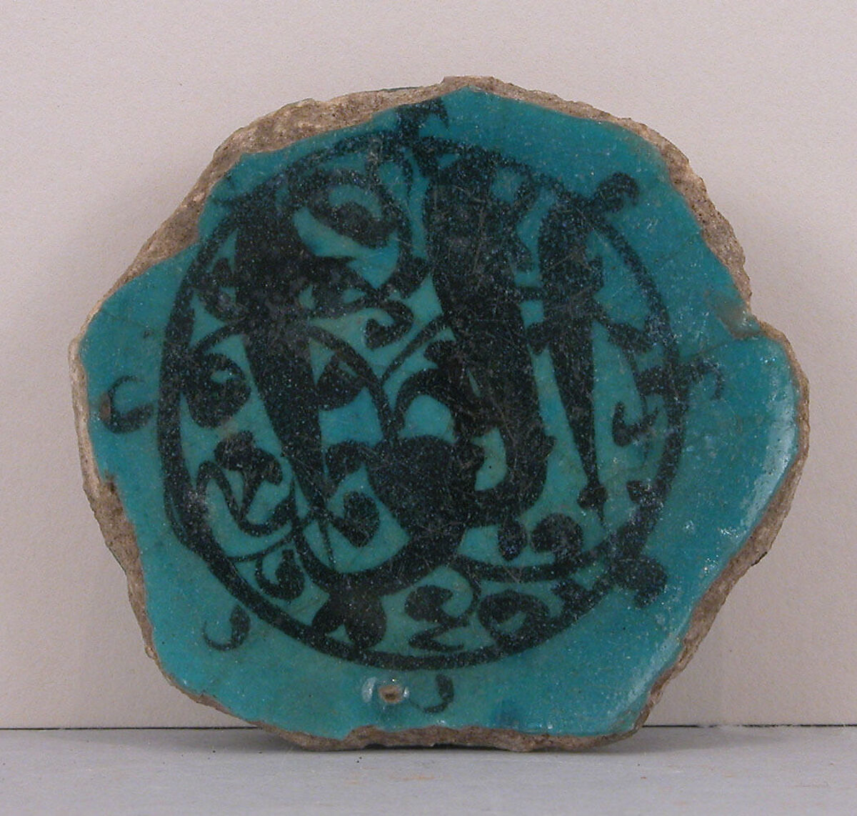 Fragment of a Bowl, Stonepaste; underglaze painted 