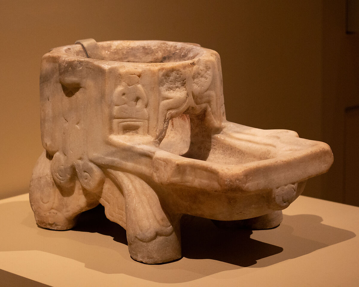 Stand for Water Jar, Marble; carved