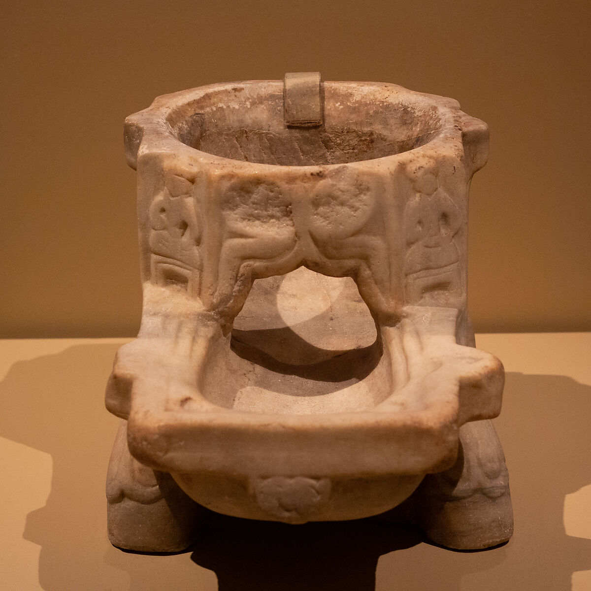 Stand for Water Jar, Marble; carved