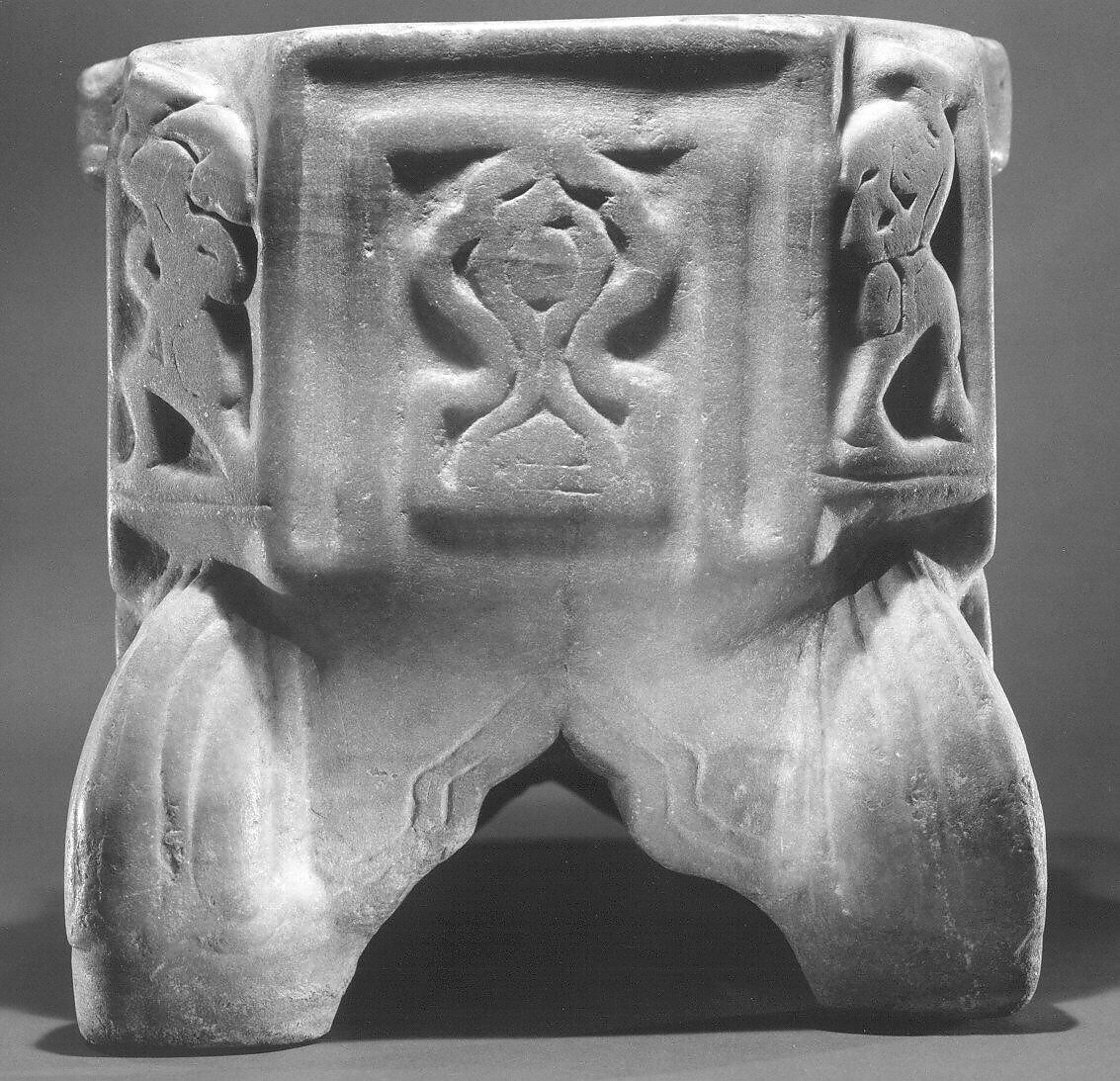 Stand for Water Jar, Marble; carved