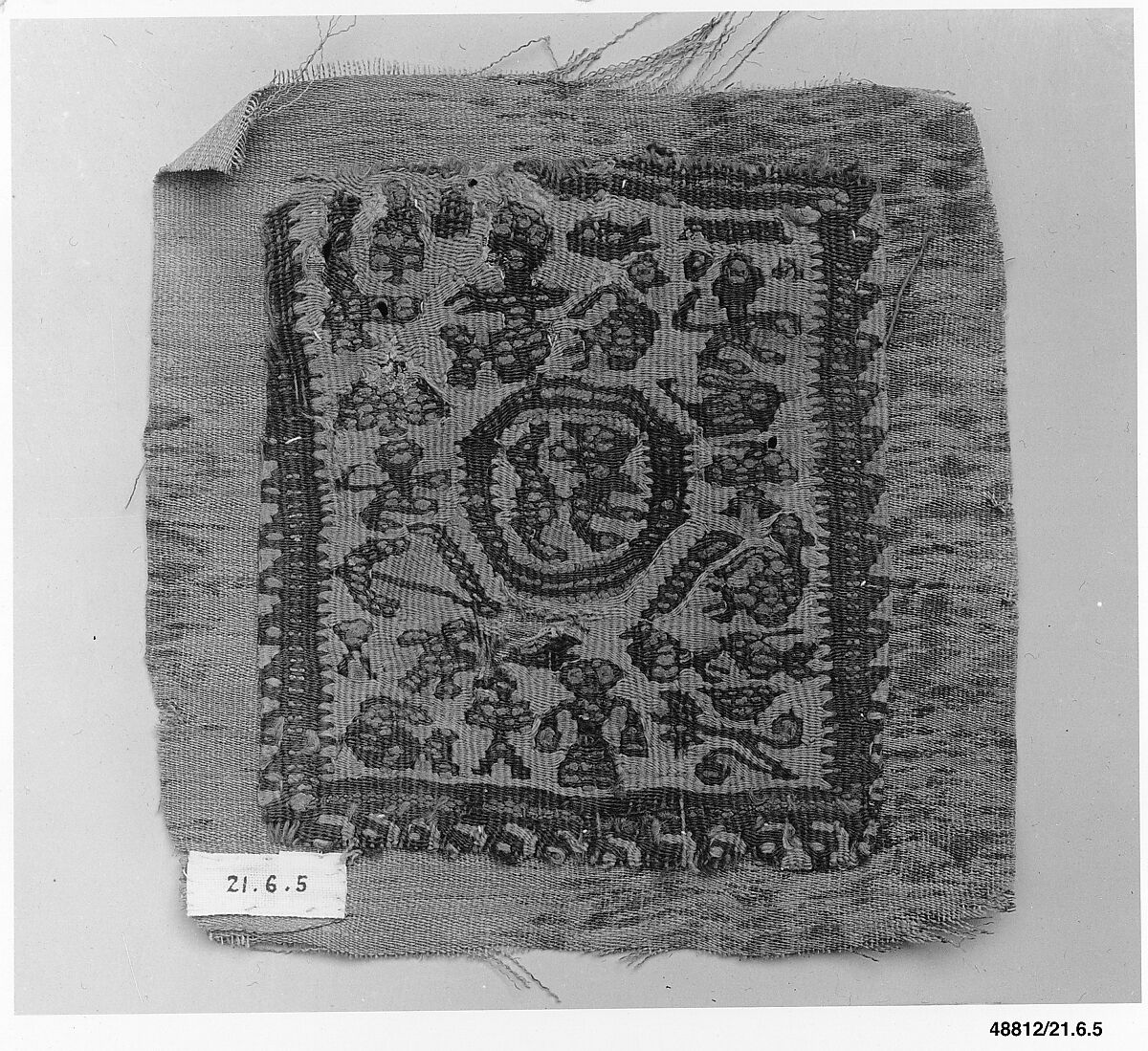 Panel, Wool; tapestry woven, mounted on linen