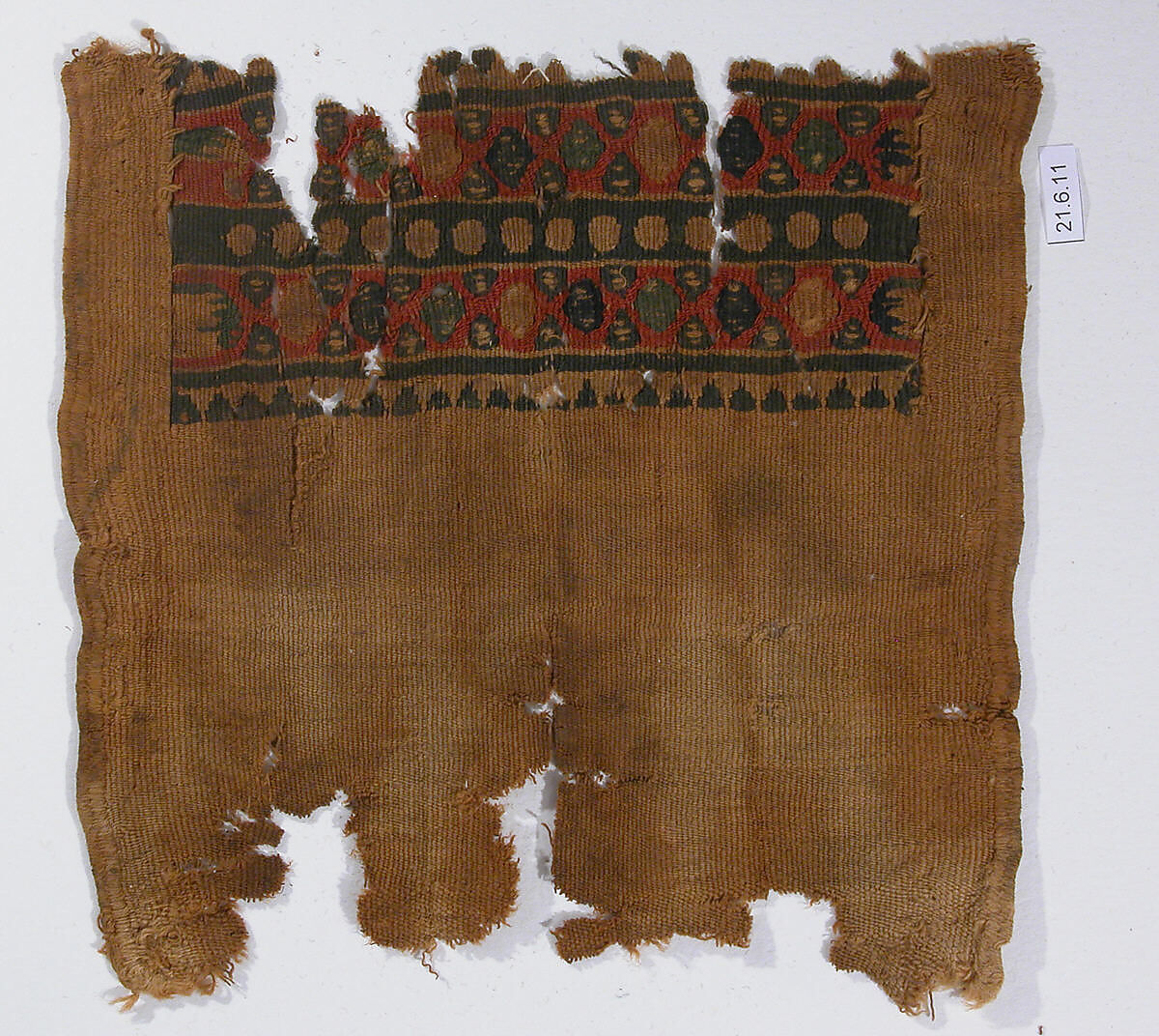 Textile Fragment, Wool; tapestry woven 