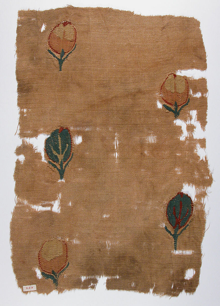 Textile Fragment, Linen, wool; tapestry woven 