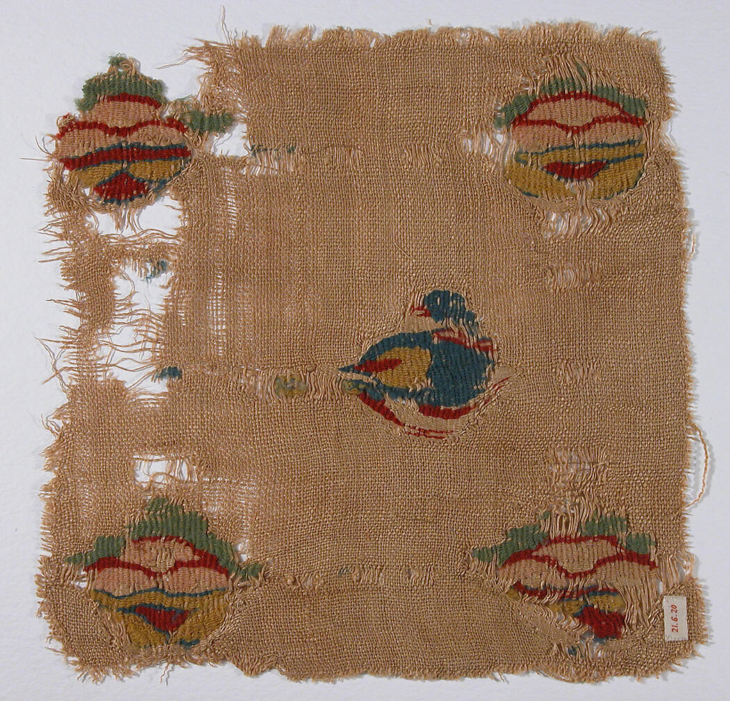 Textile Fragment, Linen, wool; tapestry woven 