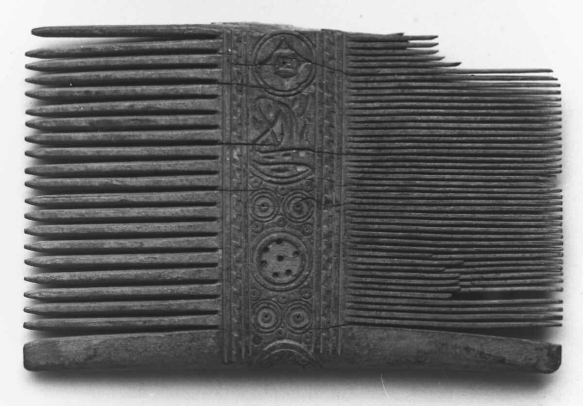 Comb, Wood; carved