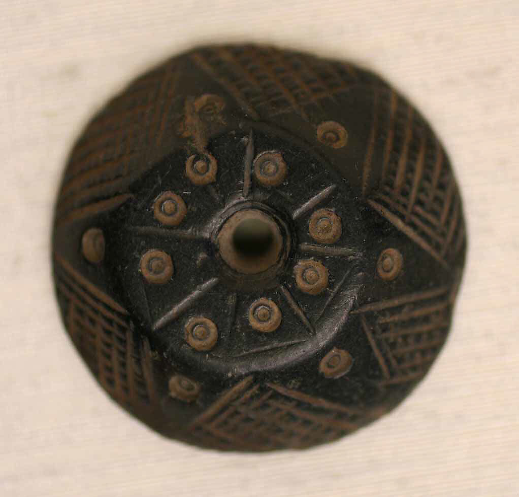 Spindle Whorl or Gaming Piece or Ornament, Stone; incised 