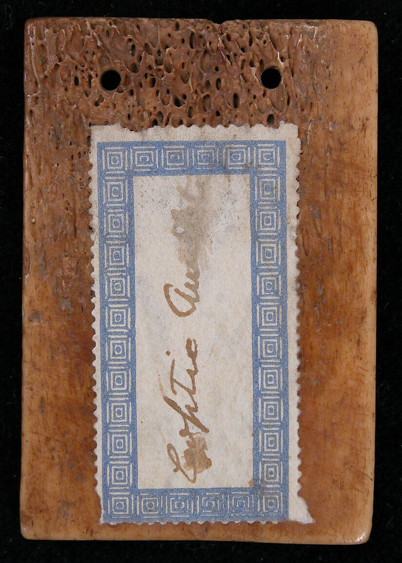 Ornament or Carding Comb, Bone; incised and inlaid with paint