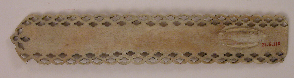 Pen Rest, Bone; carved and pierced