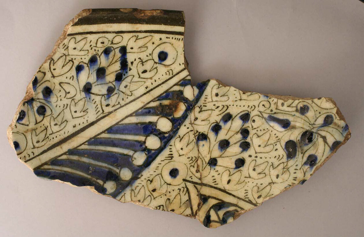 Ceramic Fragment, Stonepaste; underglaze painted