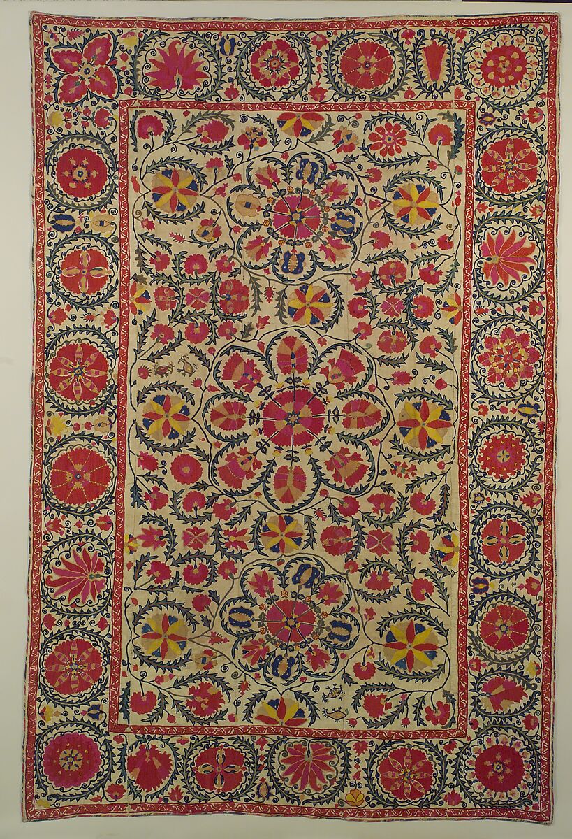 Cover, Silk on linen; embroidered 