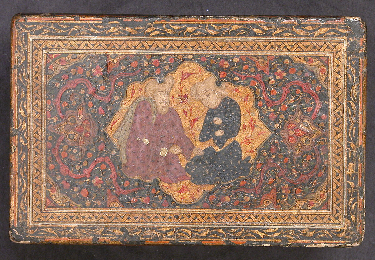 Box with Lid, Paste-board; painted and lacquered with varnish 