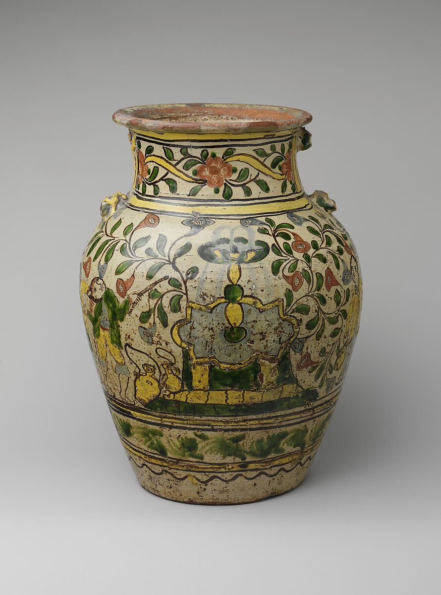 Jar, Tin-glazed earthenware, Mexican 