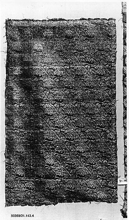 Brocade, Silk and metal wrapped thread; brocaded