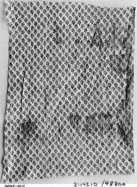 Textile Fragment, Cotton; printed 