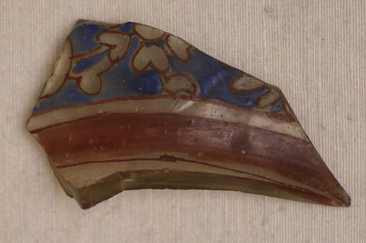 Fragments of Lamp, Glass; enameled
