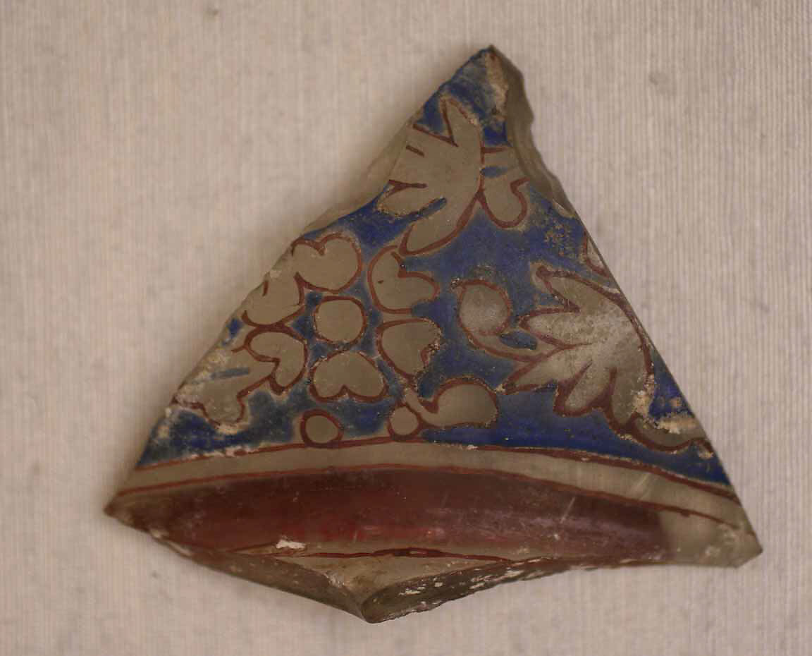 Fragments of Lamp, Glass; enameled