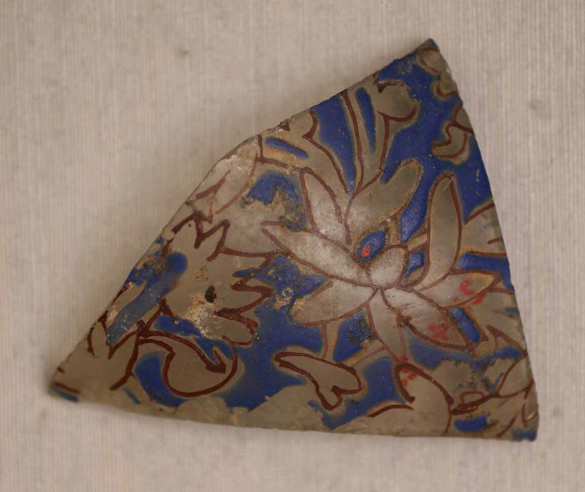 Fragments of Lamp, Glass; enameled