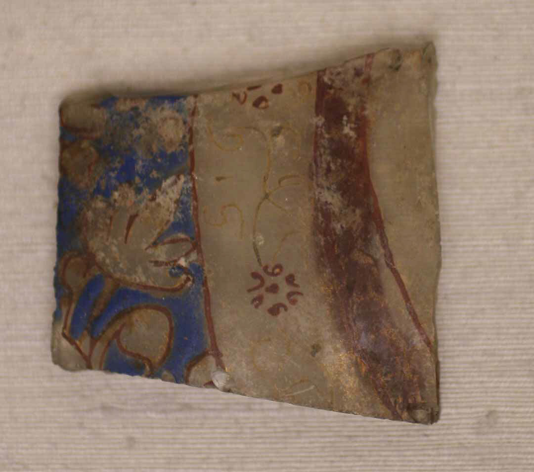 Fragments of Lamp, Glass; enameled