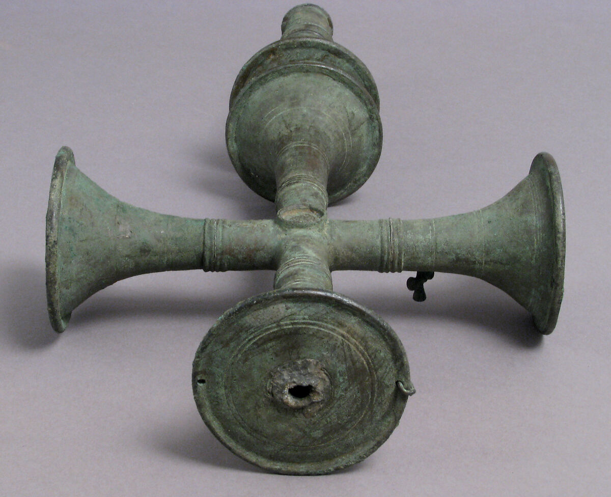 Processional Cross with Hanging Ornaments, Bronze