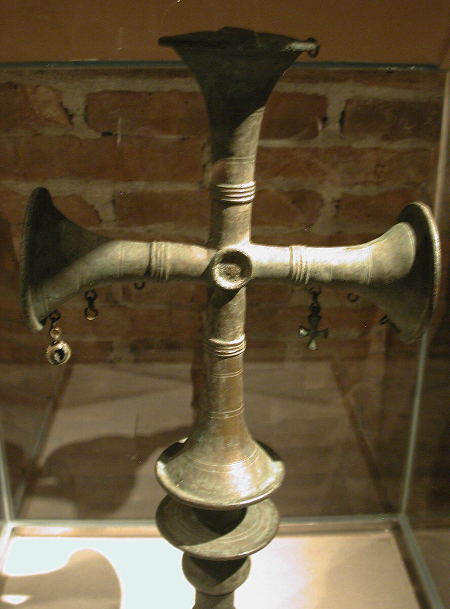 Processional Cross with Hanging Ornaments, Bronze