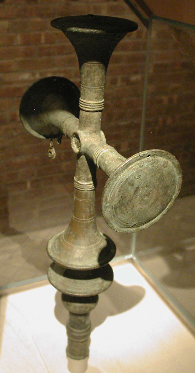 Processional Cross with Hanging Ornaments, Bronze