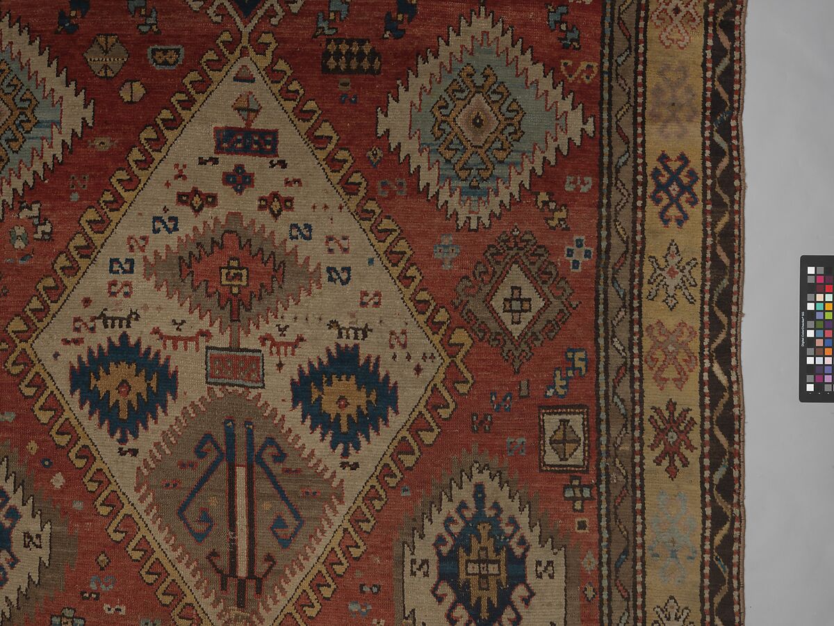 Carpet, Wool (warp, weft and pile); symmetrically knotted pile