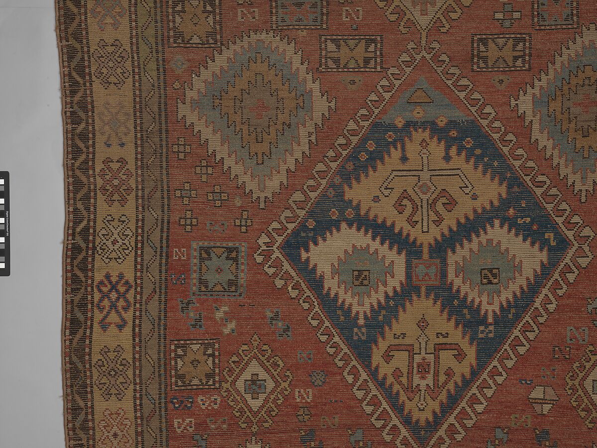 Carpet, Wool (warp, weft and pile); symmetrically knotted pile