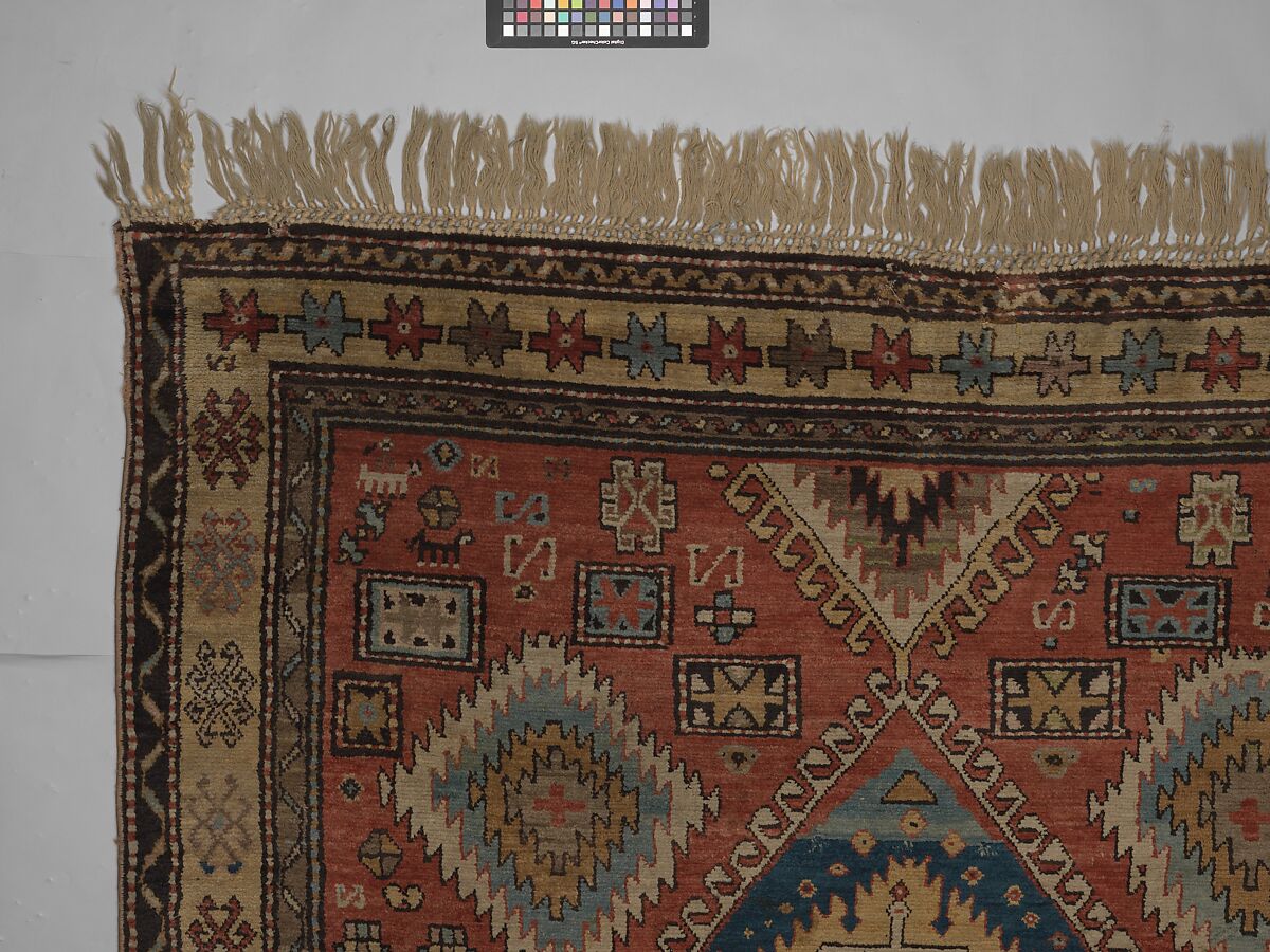 Carpet, Wool (warp, weft and pile); symmetrically knotted pile