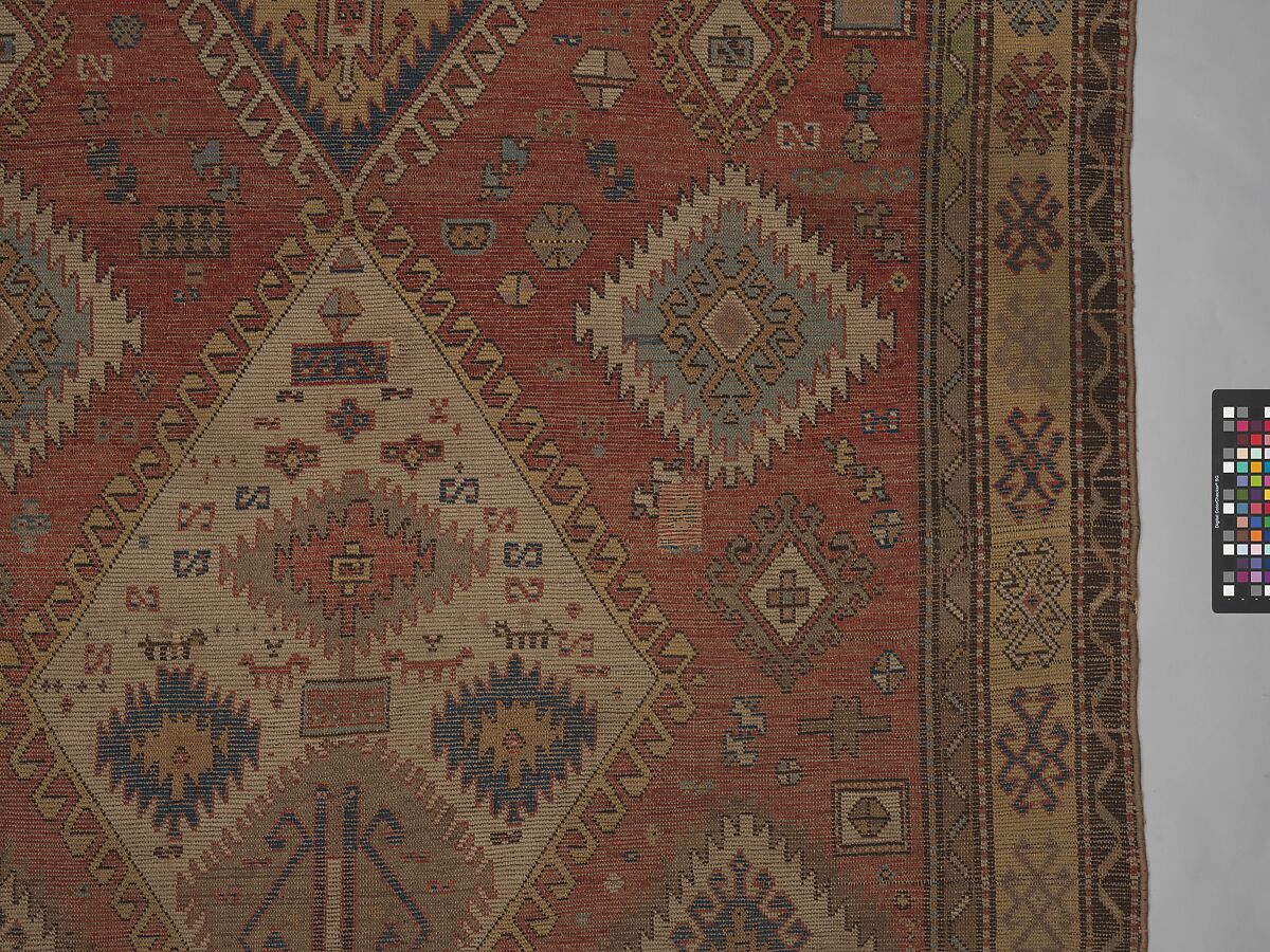 Carpet, Wool (warp, weft and pile); symmetrically knotted pile