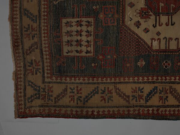 "Karachov" Kazak Carpet, Wool (warp, weft, and pile); symmetrically knotted pile