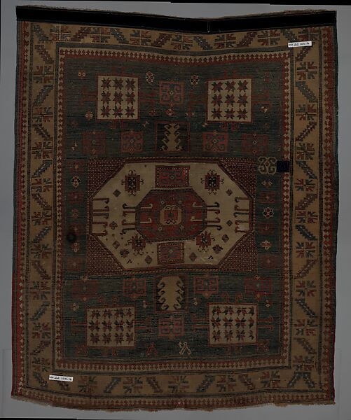 "Karachov" Kazak Carpet, Wool (warp, weft, and pile); symmetrically knotted pile