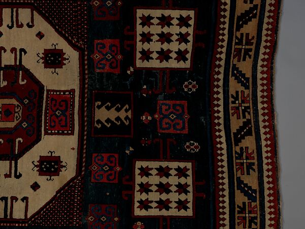 "Karachov" Kazak Carpet, Wool (warp, weft, and pile); symmetrically knotted pile