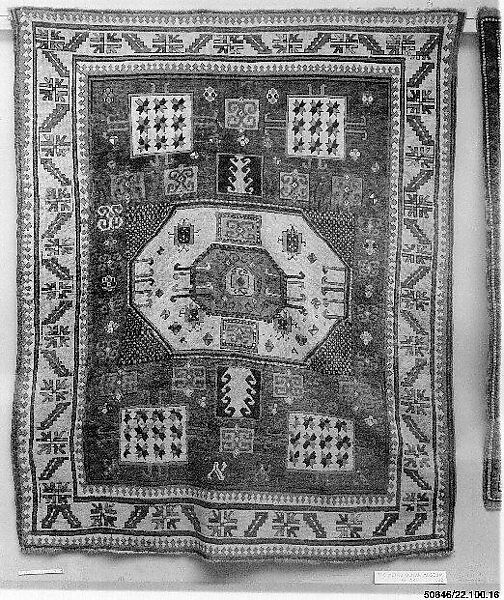 "Karachov" Kazak Carpet, Wool (warp, weft, and pile); symmetrically knotted pile
