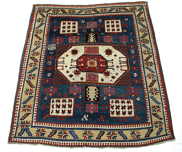 "Karachov" Kazak Carpet, Wool (warp, weft, and pile); symmetrically knotted pile