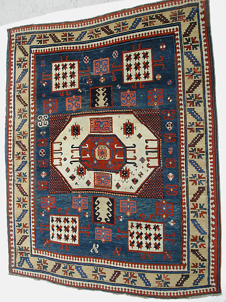 "Karachov" Kazak Carpet, Wool (warp, weft, and pile); symmetrically knotted pile