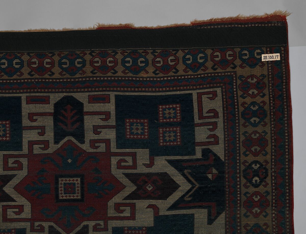 Star Kazak Carpet, Wool (warp, weft, and pile); symmetrically knotted pile