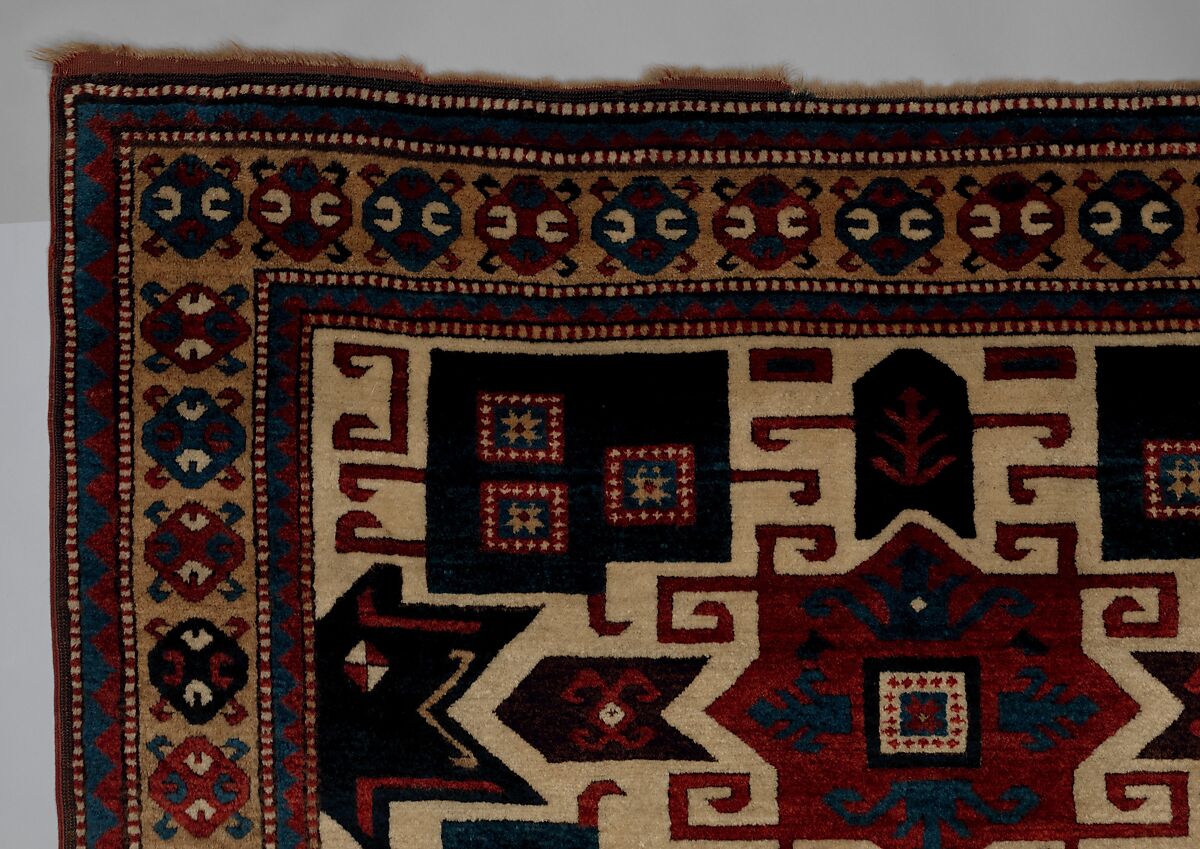 Star Kazak Carpet, Wool (warp, weft, and pile); symmetrically knotted pile