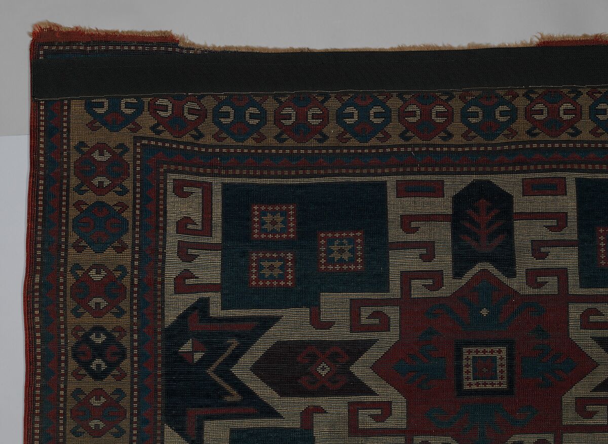Star Kazak Carpet, Wool (warp, weft, and pile); symmetrically knotted pile