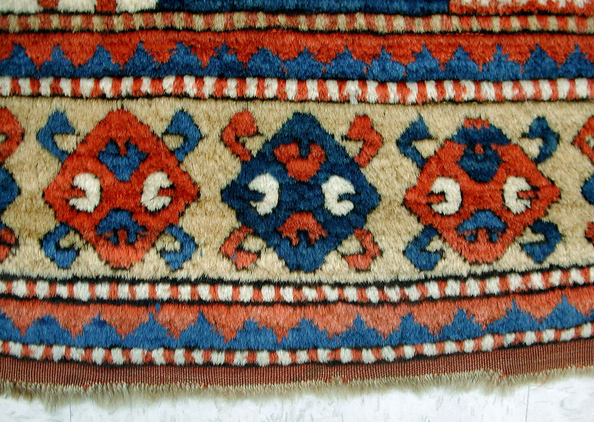 Star Kazak Carpet, Wool (warp, weft, and pile); symmetrically knotted pile