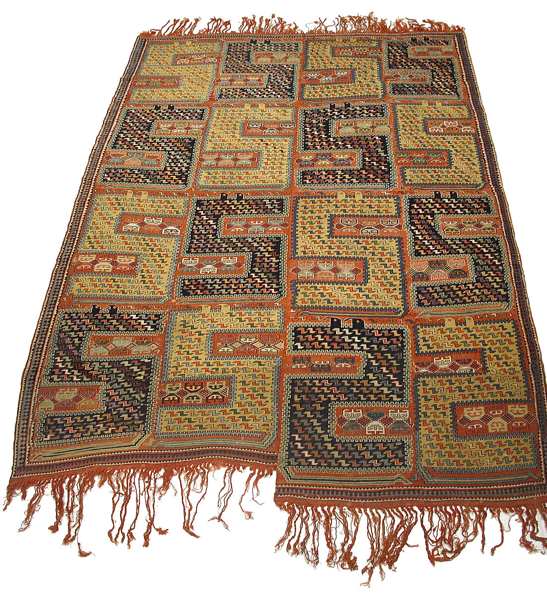Dragon Carpet, Wool (warp, weft and pile), supplementary weft brocaded (soumak)