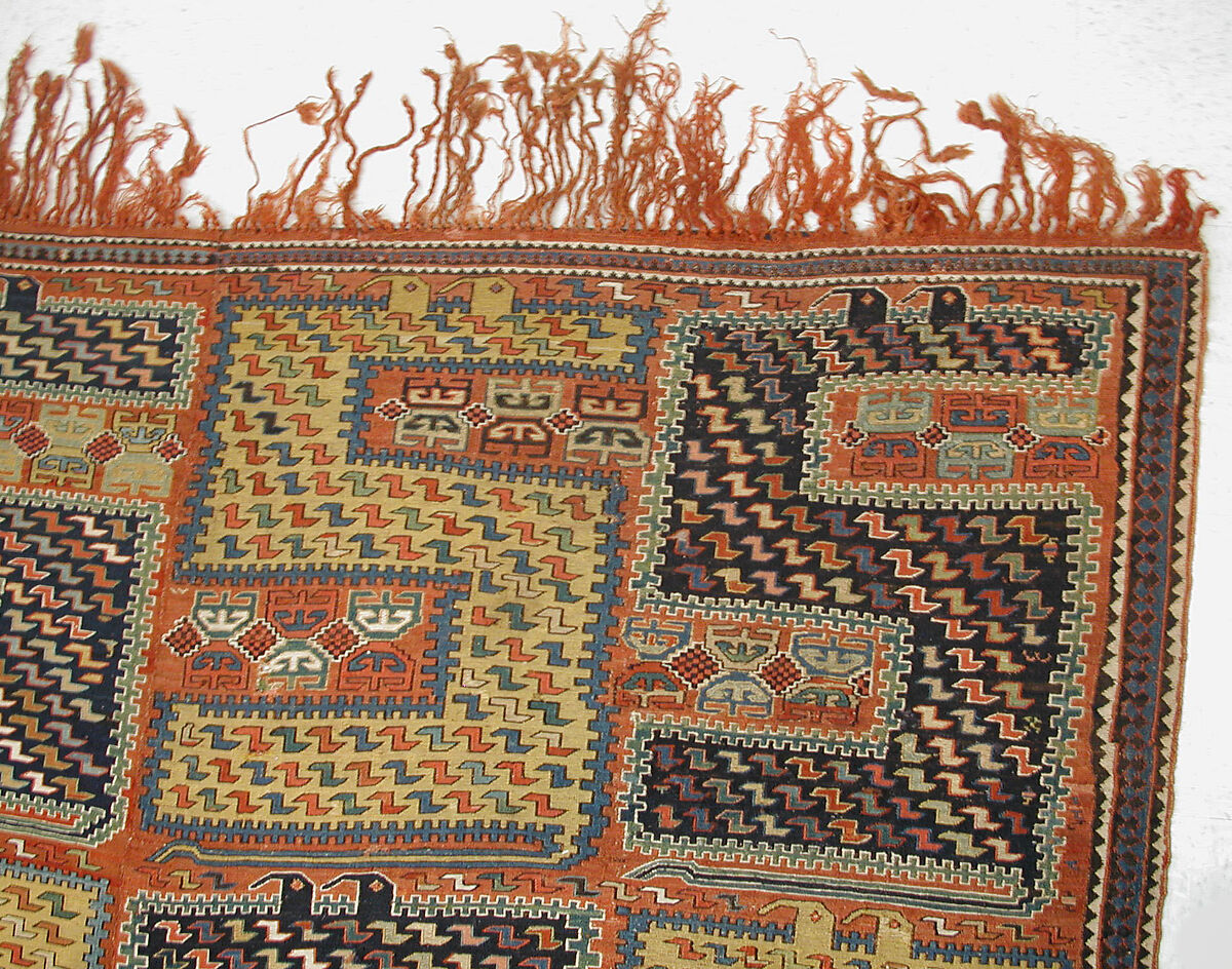 Dragon Carpet, Wool (warp, weft and pile), supplementary weft brocaded (soumak)