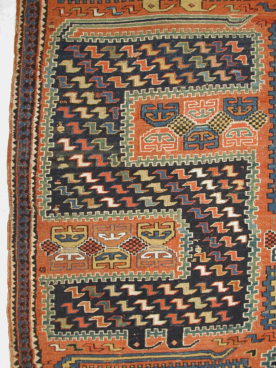 Dragon Carpet, Wool (warp, weft and pile), supplementary weft brocaded (soumak)