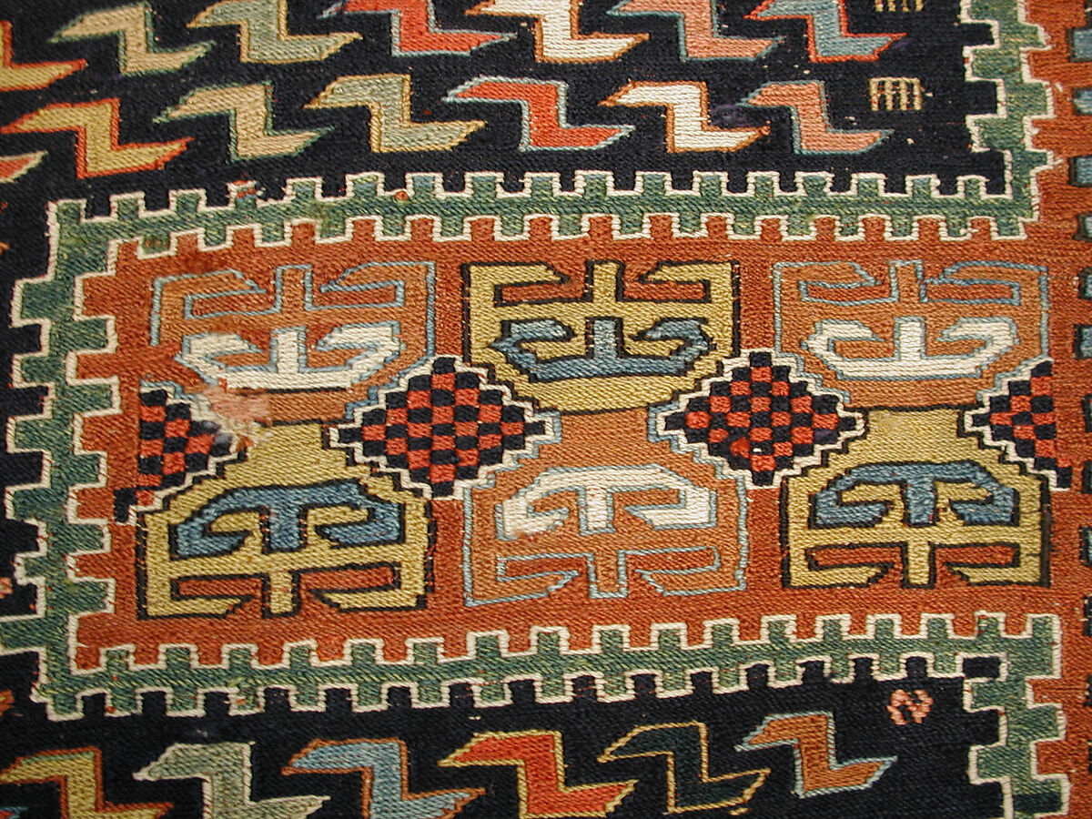 Dragon Carpet, Wool (warp, weft and pile), supplementary weft brocaded (soumak)