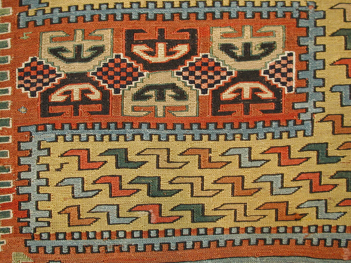 Dragon Carpet, Wool (warp, weft and pile), supplementary weft brocaded (soumak)