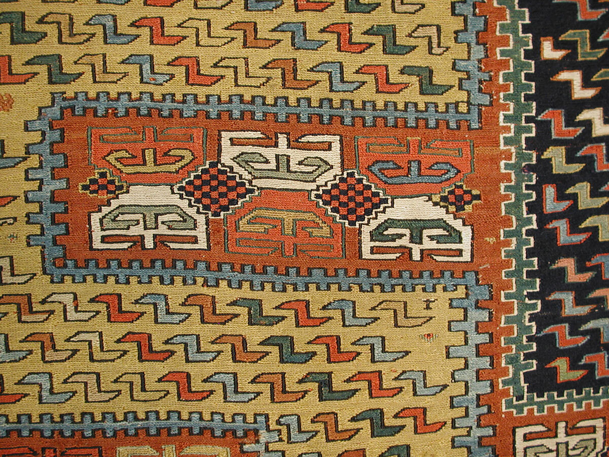 Dragon Carpet, Wool (warp, weft and pile), supplementary weft brocaded (soumak)
